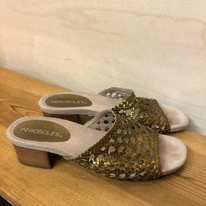 Aerosoles Women's Gold Slide on Sandle